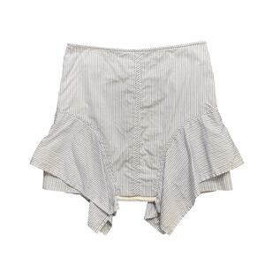 BCBGMaxazria Skirt Womens M Medium Cornflower White Pinstripe Asymmetric Lined